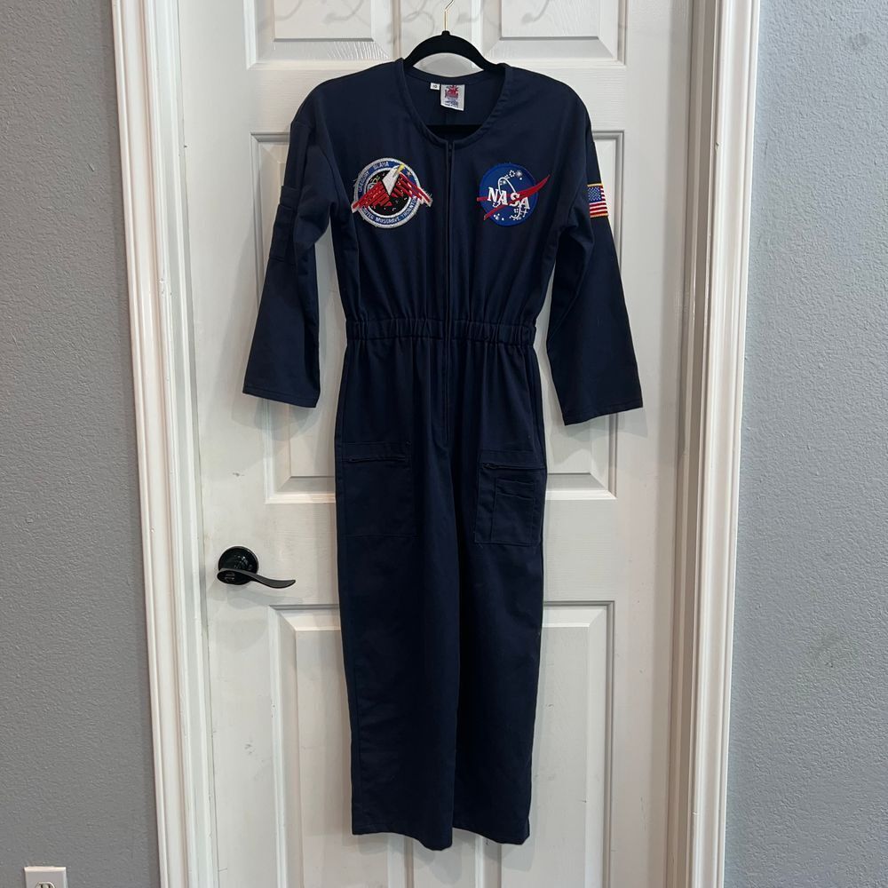 JETAONE Kids sz 10‎ Blue Aerospace Jumpsuit Flight Suit Nasa costume - Picture 3 of 16